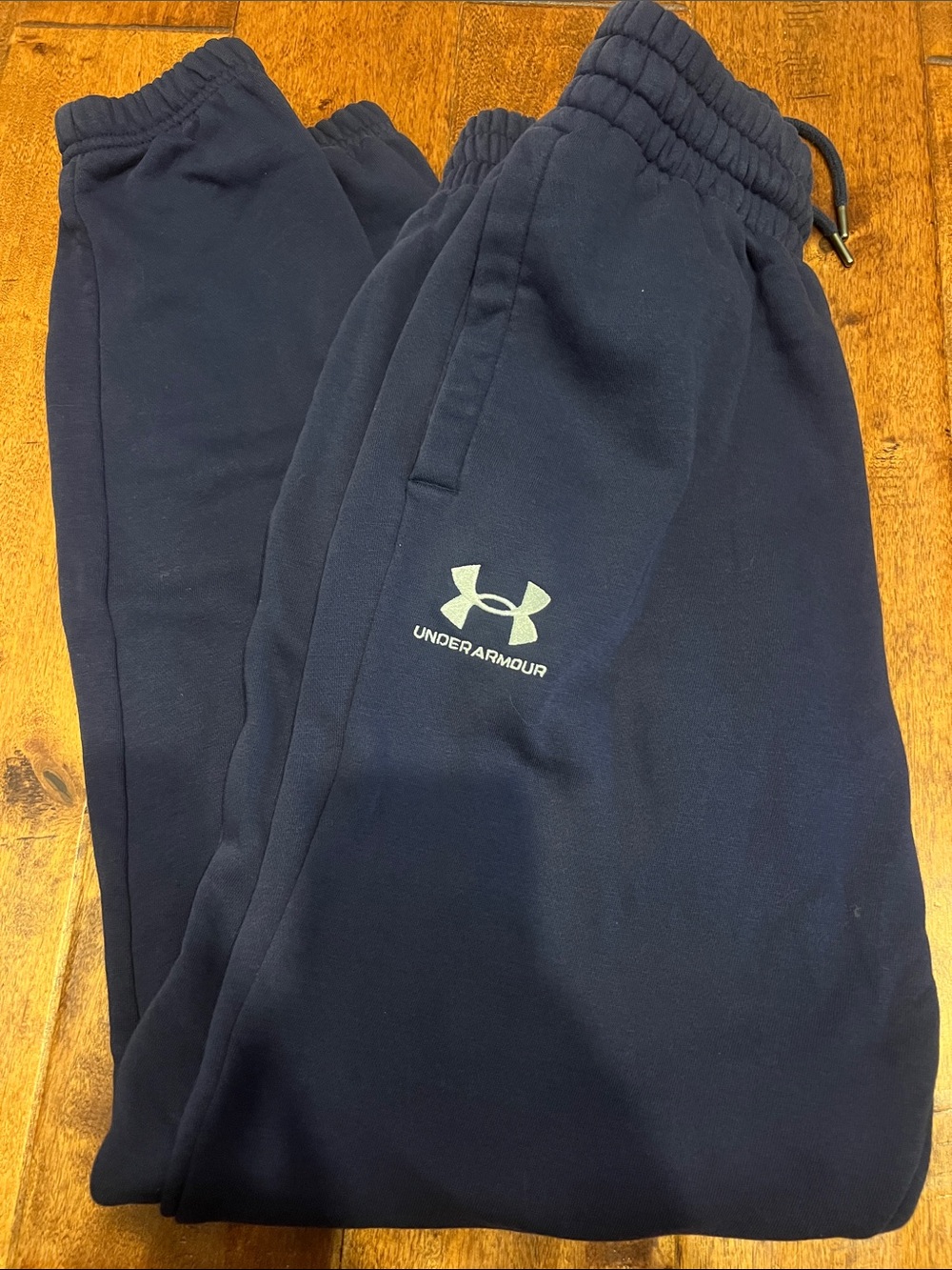 Under Armour Boys Navy Jogger Sweatpants with Logo